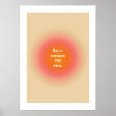Esthetisch Poster - hier komt de zon (Voorkant)
