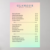 Esthetisch prijslijst pastel holografisch poster (Voorkant)
