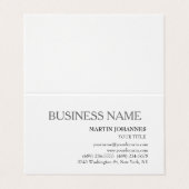 Esthetisch professioneel chic zwart en wit visitekaartje (Buitenkant ongevouwen)