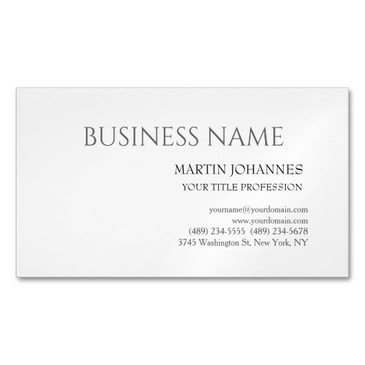 Esthetisch professioneel chic zwart & wit magnetisch visitekaartje (Voorkant)