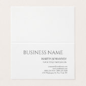 Esthetisch professioneel chic zwart & wit visitekaartje (Buitenkant ongevouwen)