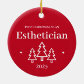 Esthetisch Rode Kerstversiering Keramisch Ornament (Achterkant)