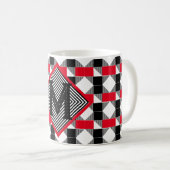 esthetisch rood en zwart geometrisch Monogram init Koffiemok (Voorkant rechts)