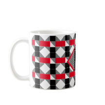 esthetisch rood en zwart geometrisch Monogram init