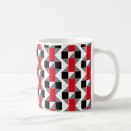 esthetisch rood en zwart klassiek kleurengeometris koffiemok