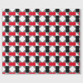 esthetisch rood en zwart modern geometrisch patroo cadeaupapier (Vlak)