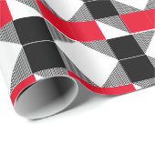 esthetisch rood en zwart modern geometrisch patroo cadeaupapier (Rol Hoek)