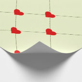 Esthetisch rood hartjes patroon inpakpapier (Hoek)