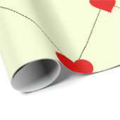 Esthetisch rood hartjes patroon inpakpapier (Rol Hoek)