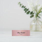Esthetisch Roos Gold Script Kalligrafie Mini Visitekaartje (Staand voorkant)
