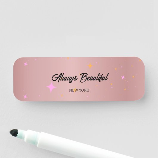 Esthetisch Roos Gold Script Kalligrafie Naamplaatje (In situ)