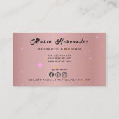 Esthetisch Roos Goud Modern Salon Klantenkaartje (Achterkant)