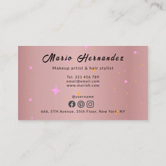 Esthetisch Roos Goud Modern Salon Klantenkaartje (Achterkant)