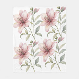 Esthetisch Roze Bloemen Fleece Deken