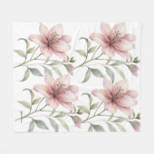 Esthetisch Roze Bloemen Fleece Deken (Voorkant (Horizontaal))