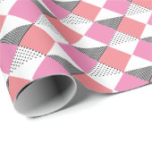 esthetisch roze en zwart driehoekspatroon decorati cadeaupapier (Rol Hoek)