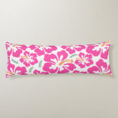 Esthetisch roze hibiscus herhalend patroon lichaamskussen (Achterkant)