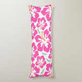 Esthetisch roze hibiscus herhalend patroon lichaamskussen (Achterkant (Verticaal))