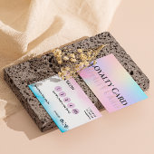 Esthetisch roze holografisch iriserend vrouwelijk klantenkaartje