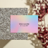 Esthetisch roze holografische iriserende QR-code Visitekaartje