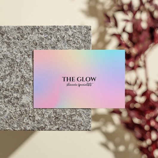 Esthetisch roze holografische iriserende QR-code Visitekaartje