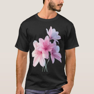 Esthetisch roze lelie bloem grafisch T-shirt.  T-shirt