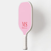 Esthetisch roze rood geruit monogram pickleball paddle (Links)