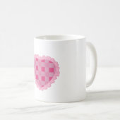 Esthetisch Roze Schaakbord Hart Koffiemok (Voorkant rechts)