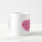 Esthetisch Roze Schaakbord Hart Koffiemok (Voorkant links)