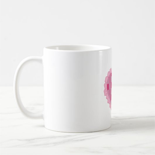 Esthetisch Roze Schaakbord Hart Koffiemok (Links)