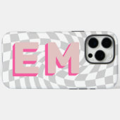 Esthetisch schaakbord Trendy Monogram Case-Mate iPhone Case (Achterkant (horizontaal))