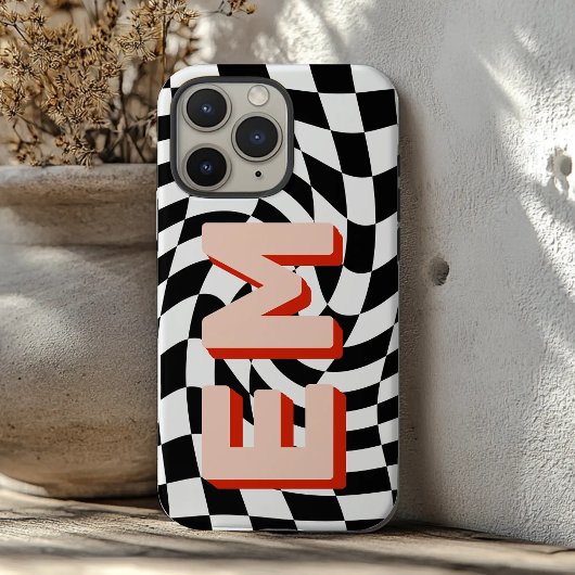 Esthetisch schaakbord Trendy Monogram Case-Mate iPhone Case