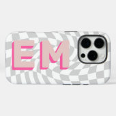 Esthetisch schaakbord Trendy Monogram Case-Mate iPhone Case (Achterkant (horizontaal))