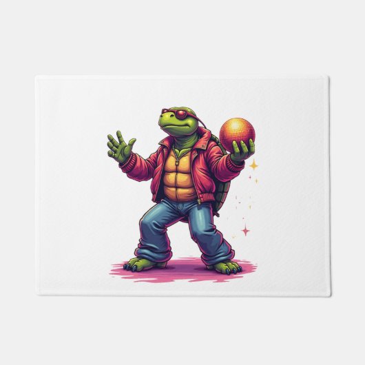 Esthetisch Schildpad Disco T-shirt Deurmat (Voorkant)