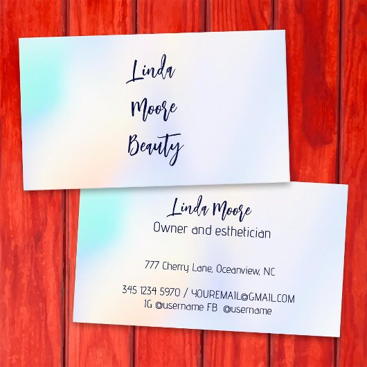 Esthetisch schoonheidshologram visitekaartje