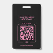 Esthetisch schoonheidsprofessional roze zwart ID n Badge (Achterkant)