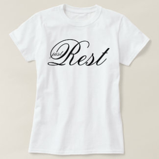 Esthetisch schrift Just Rest zachte levensmanifest T-shirt