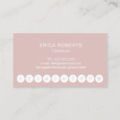 Esthetisch Skincare Blush Roze Typografie SPA Klantenkaartje (Achterkant)