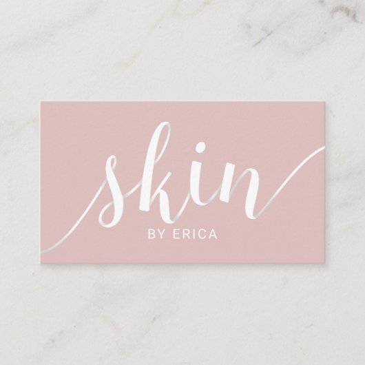 Esthetisch Skincare Blush Roze Typografie SPA Klantenkaartje (Voorkant)