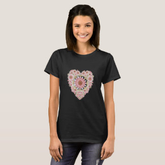 Esthetisch T-shirt met bloemenhart voor vrouwen