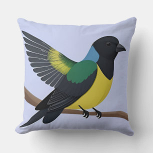Esthetisch tropisch vogeldesign – Levendig modern Kussen