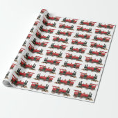 Esthetisch Vintage Trein Inpakpapier (Uitgerold)