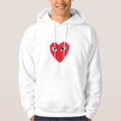 Esthetisch Y2K rood hart Hoodie (Voorkant)