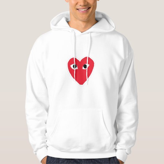 Esthetisch Y2K rood hart Hoodie (Voorkant)
