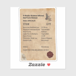 Esthetisch Zelfliefde Bon Manifestatie Journaal Sticker