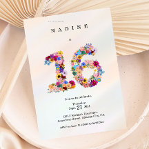 Esthetisch zoet 16 Verjaardag Uitnodiging Modern 1