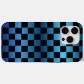 Esthetisch zwart en blauw schaakbord retro Case-Mate iPhone case (Achterkant (horizontaal))
