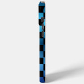 Esthetisch zwart en blauw schaakbord retro Case-Mate iPhone case (Achterkant / Links)