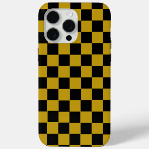 Esthetisch zwart en gouden schaakbord retro iPhone 15 pro max hoesje