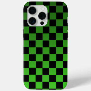 Esthetisch zwart en groen dambord retro iPhone 15 pro max hoesje